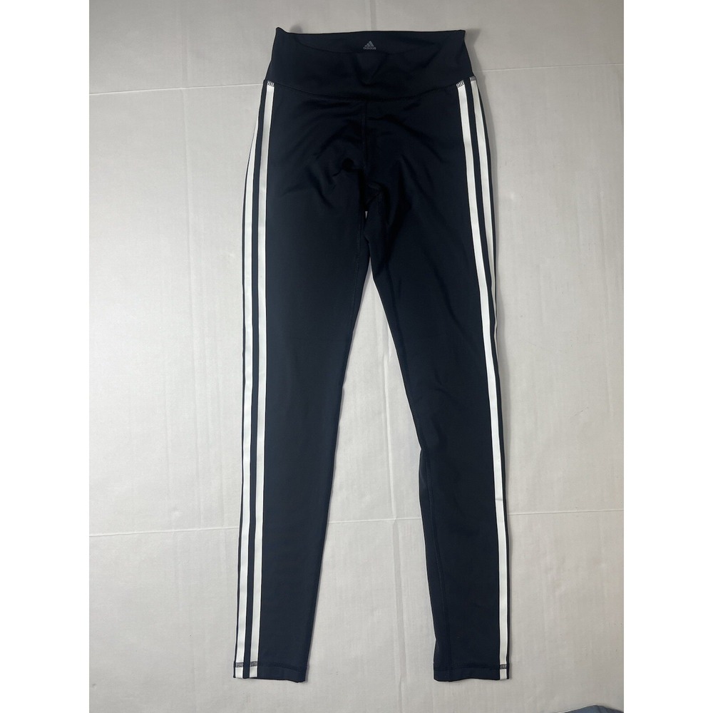 Adidas High‎ Rise 3 Stripe Stretch Women's Leggings (XS)